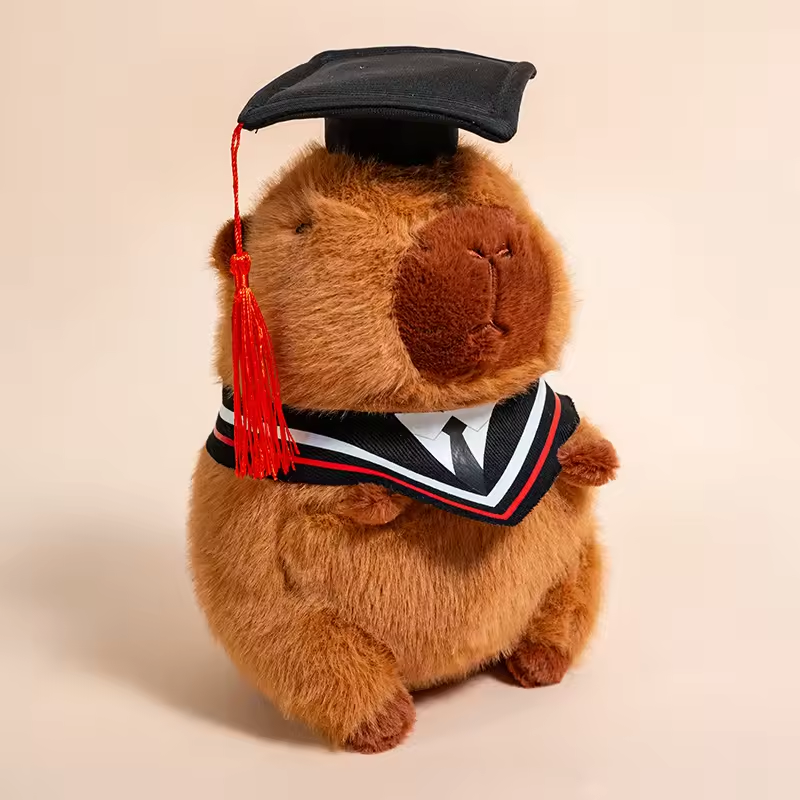 Graduation Fluffy Capybara Plush
