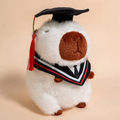 Graduation Fluffy White Capybara Plush