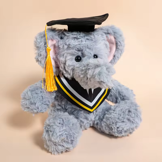 Fluffy Graduating Elephant Plush