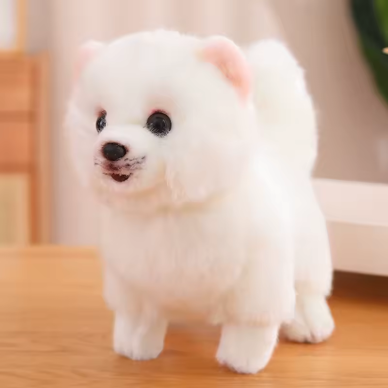 Adorable Fluffy White Pomeranian Plush