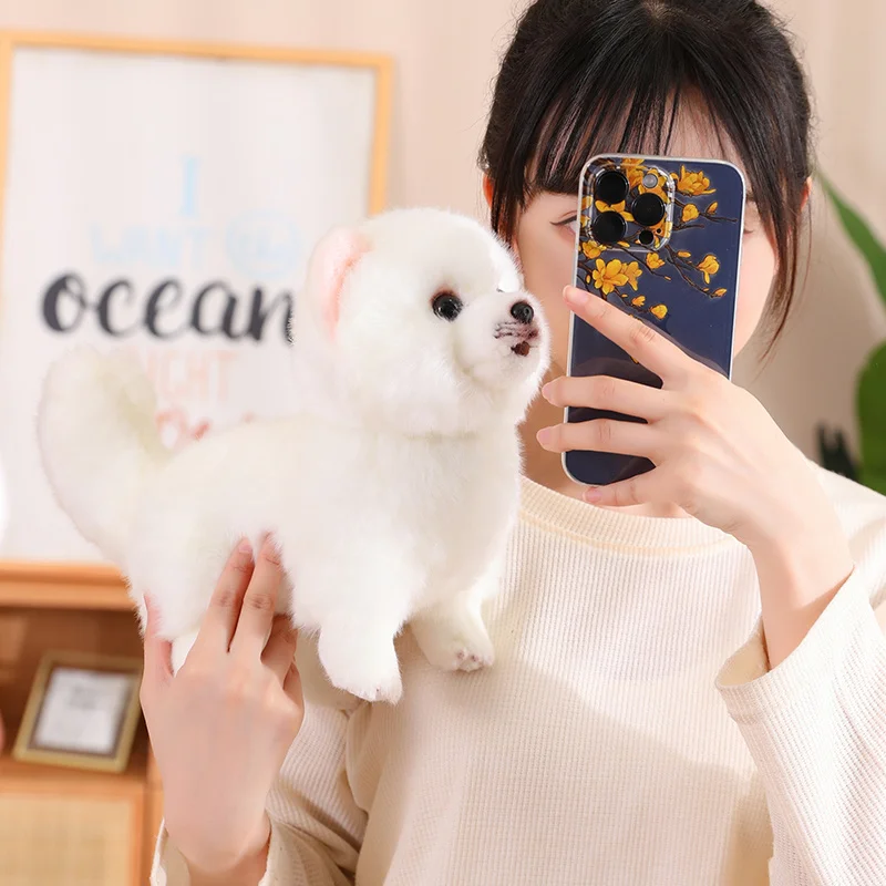 Adorable Fluffy White Pomeranian Plush