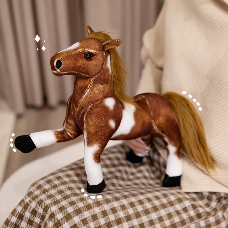 Cute White & Brown Horse Plush
