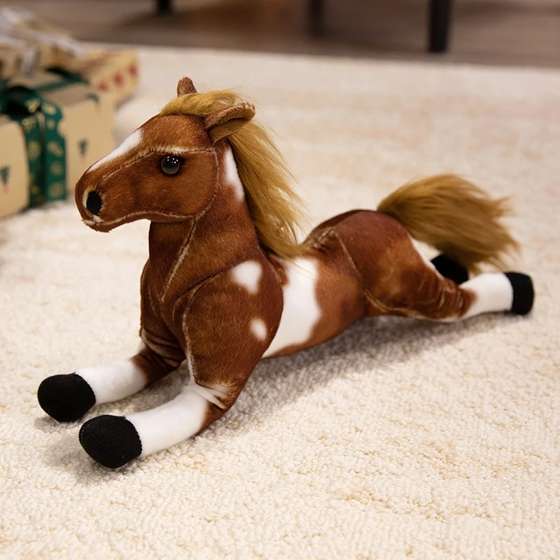 Cute White & Brown Horse Plush
