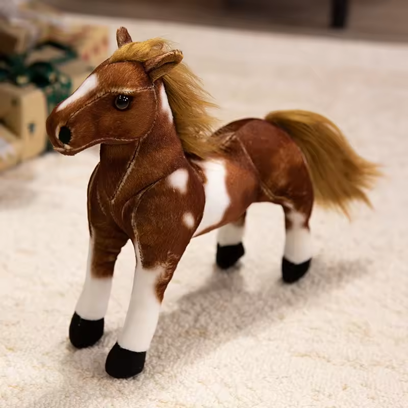 Cute White & Brown Horse Plush