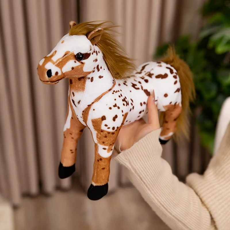 Brown Dotted White Horse Plush