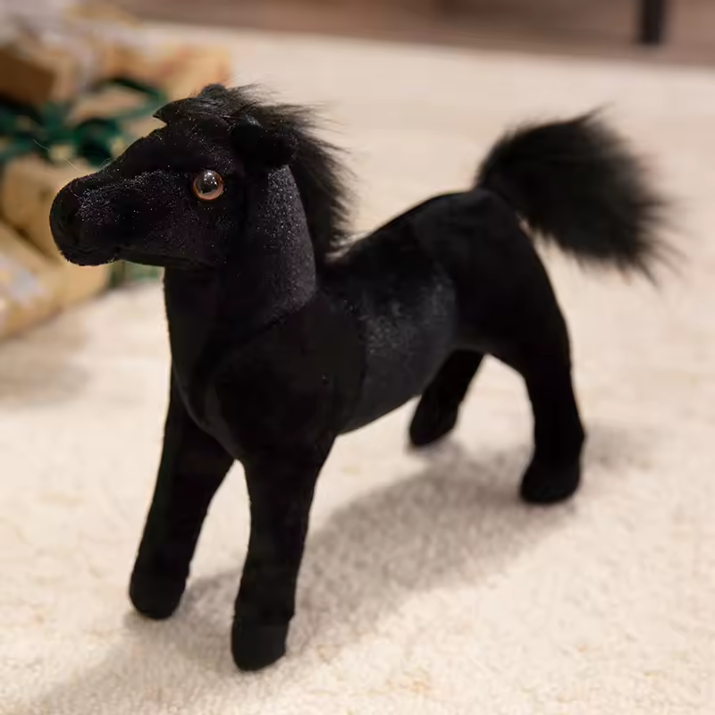 Adorable Black Horse Plush