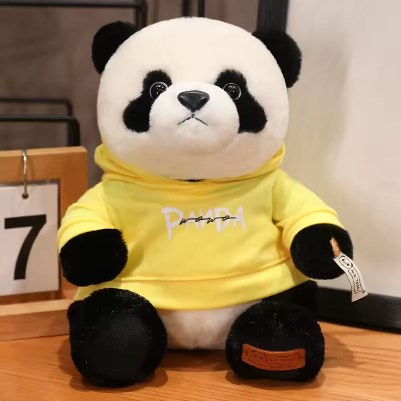 Yellow Hoodie Panda Plush