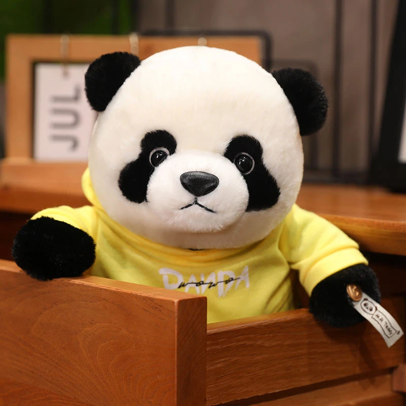 Yellow Hoodie Panda Plush