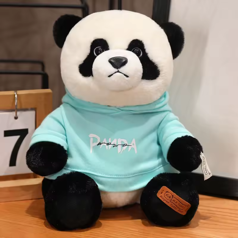 Turquoise Hoodie Panda Plush
