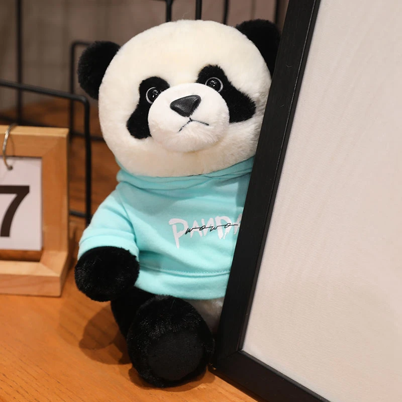 Turquoise Hoodie Panda Plush
