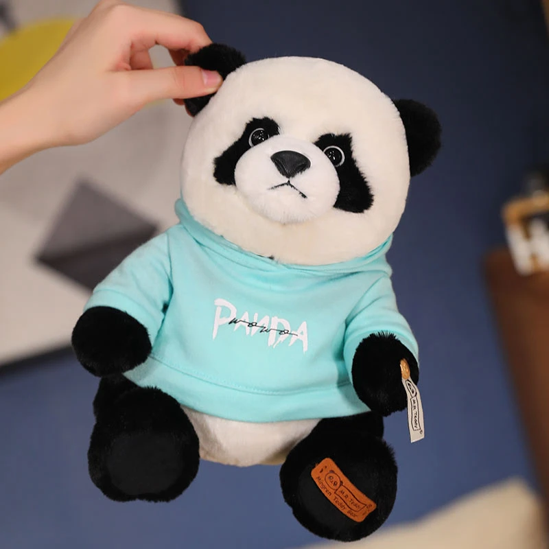 Turquoise Hoodie Panda Plush