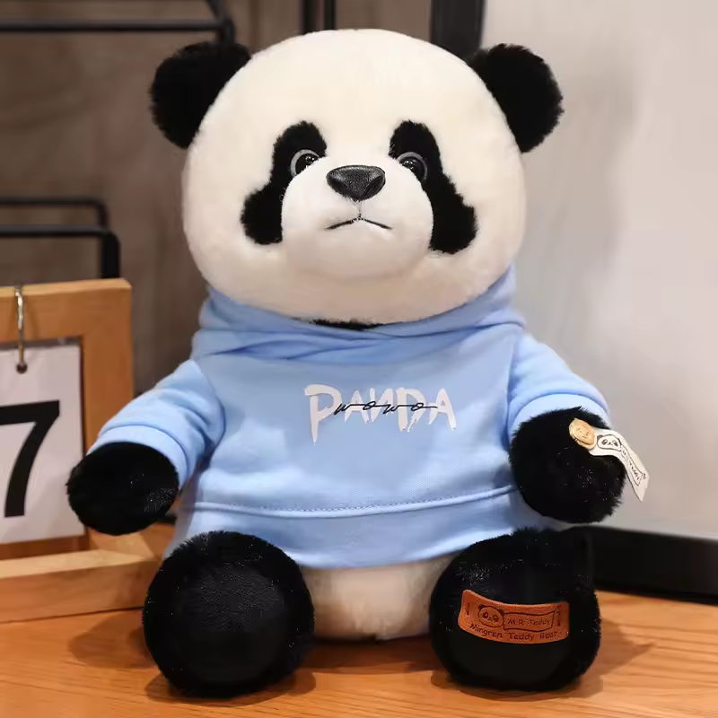 Blue Hoodie Panda Plush