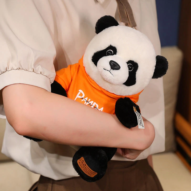 Orange Hoodie Panda Plush