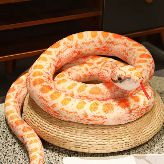 White & Orange Cute Python Plush Toy