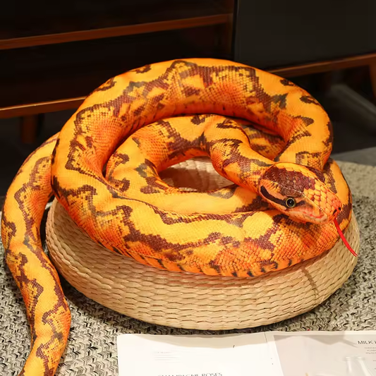 Orange & Dark Spots Cute Python Plush Toy