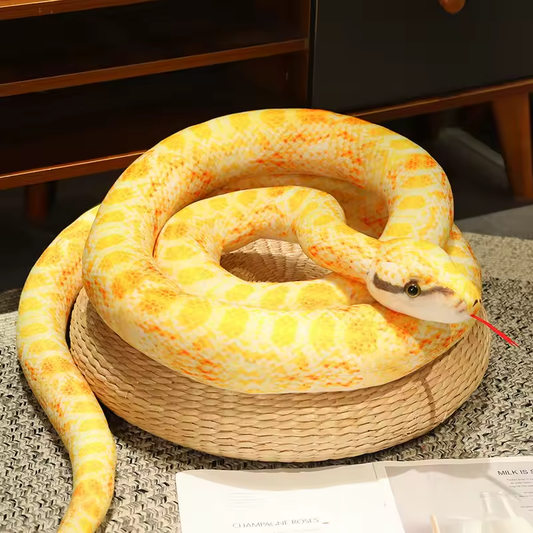 Cute Yellow Burmese Python Plush Toy