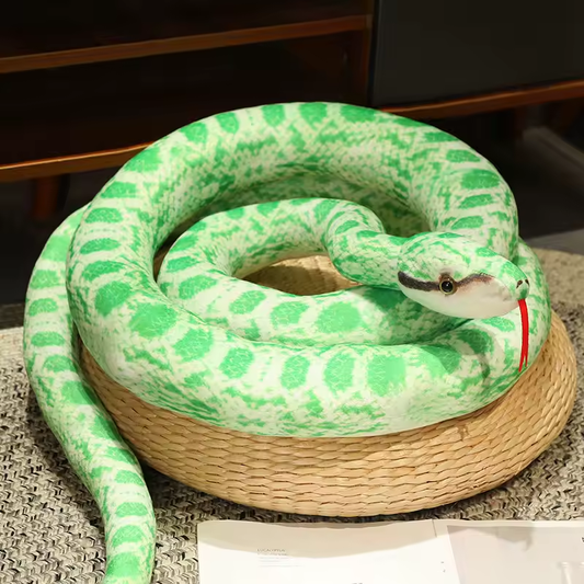 White & Green Python Plush Toy