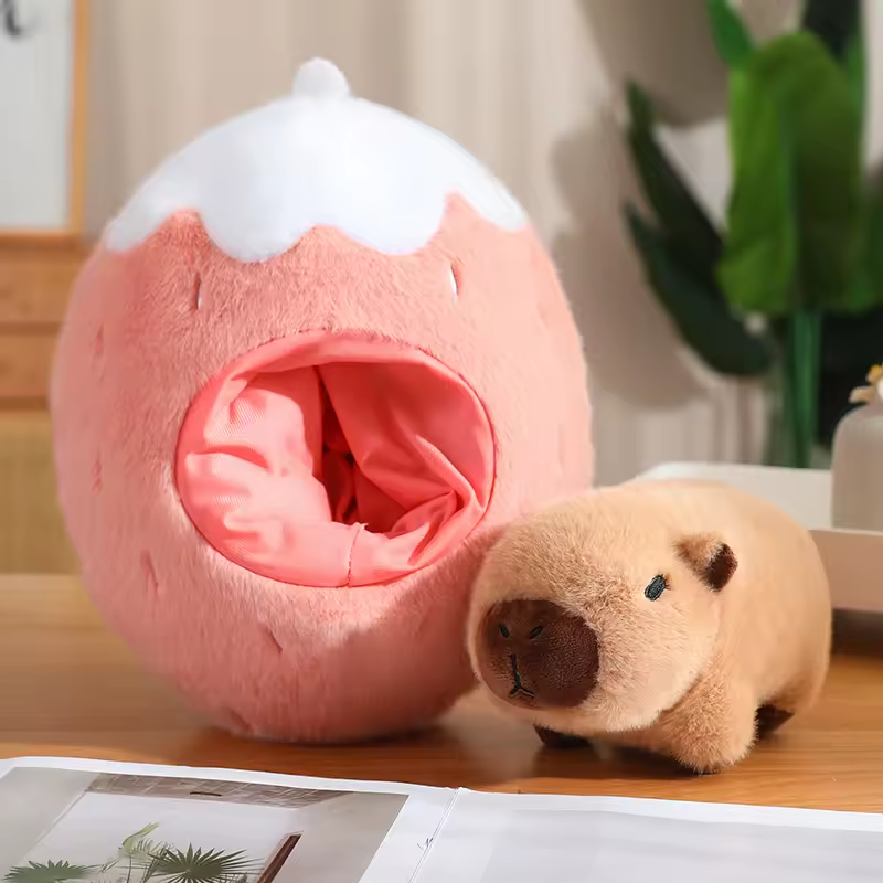 Capybara Stuffed In Strawberry Plush