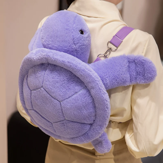 Purple Fluffy Turtle Backpack