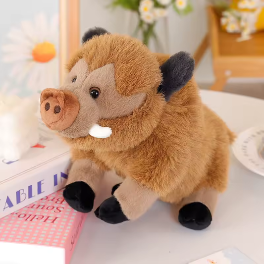 Adorable Brown Boar Plush