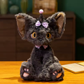 Purple Hat Halloween Fluffy Cat Plush