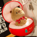 Christmas Capybara Stuffed In Apple Plush