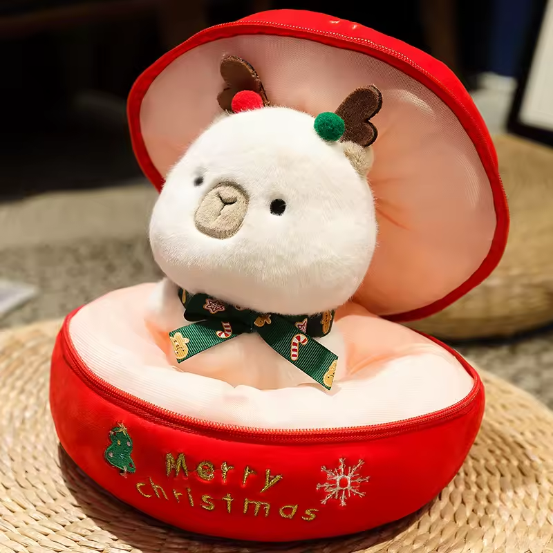 Christmas White Reindeer Stuffed In Apple Plush