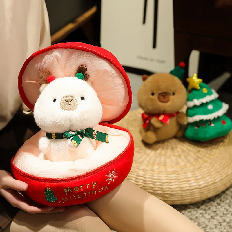 Christmas White Reindeer Stuffed In Apple Plush