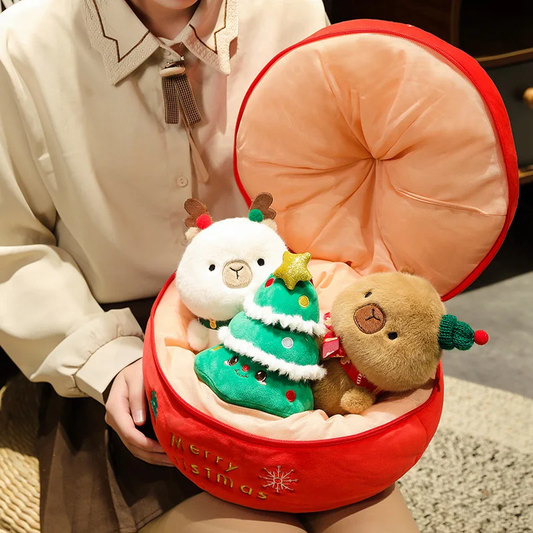 Christmas Tree & Animals Stuffed In Apple Plush