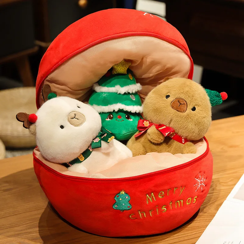 Christmas Tree & Animals Stuffed In Apple Plush
