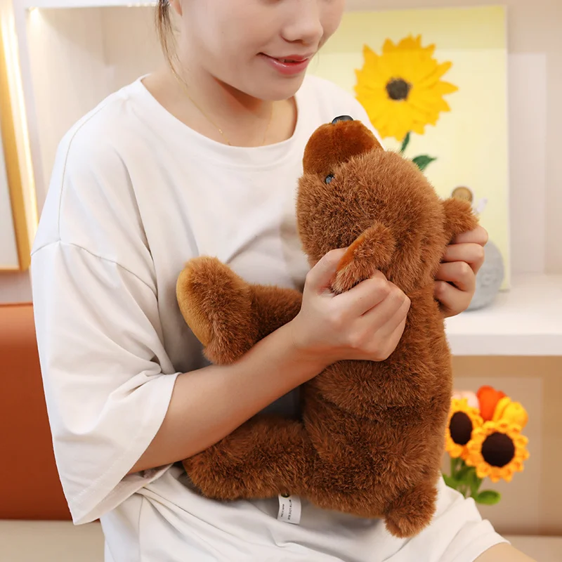Cute Fluffy Brown Bear Plush Toy