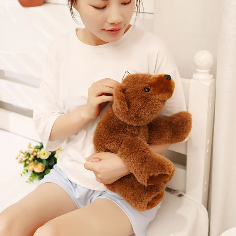 Cute Fluffy Brown Bear Plush Toy