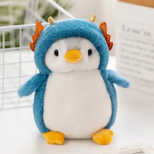 Blue Fluffy Salamander Penguin Plush