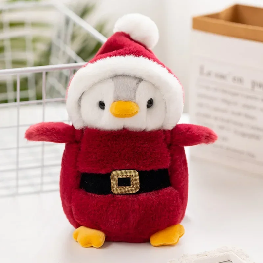 Fluffy Santa Claus Penguin Plush