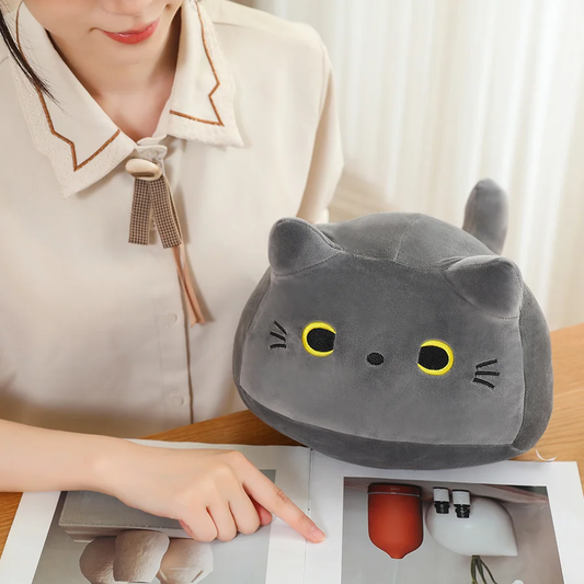 Grey Squishy Mother Cat & Kittens Plush