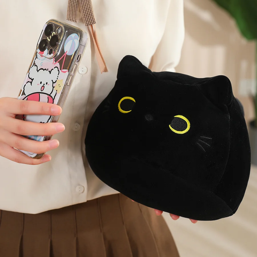 Black Squishy Mother Cat & Kittens Plush