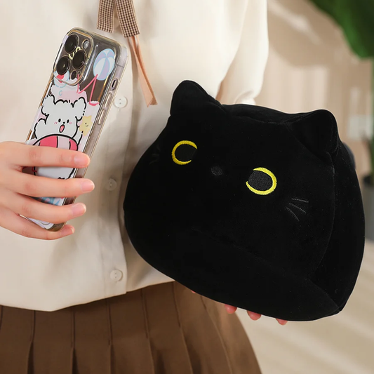 Black Squishy Mother Cat & Kittens Plush