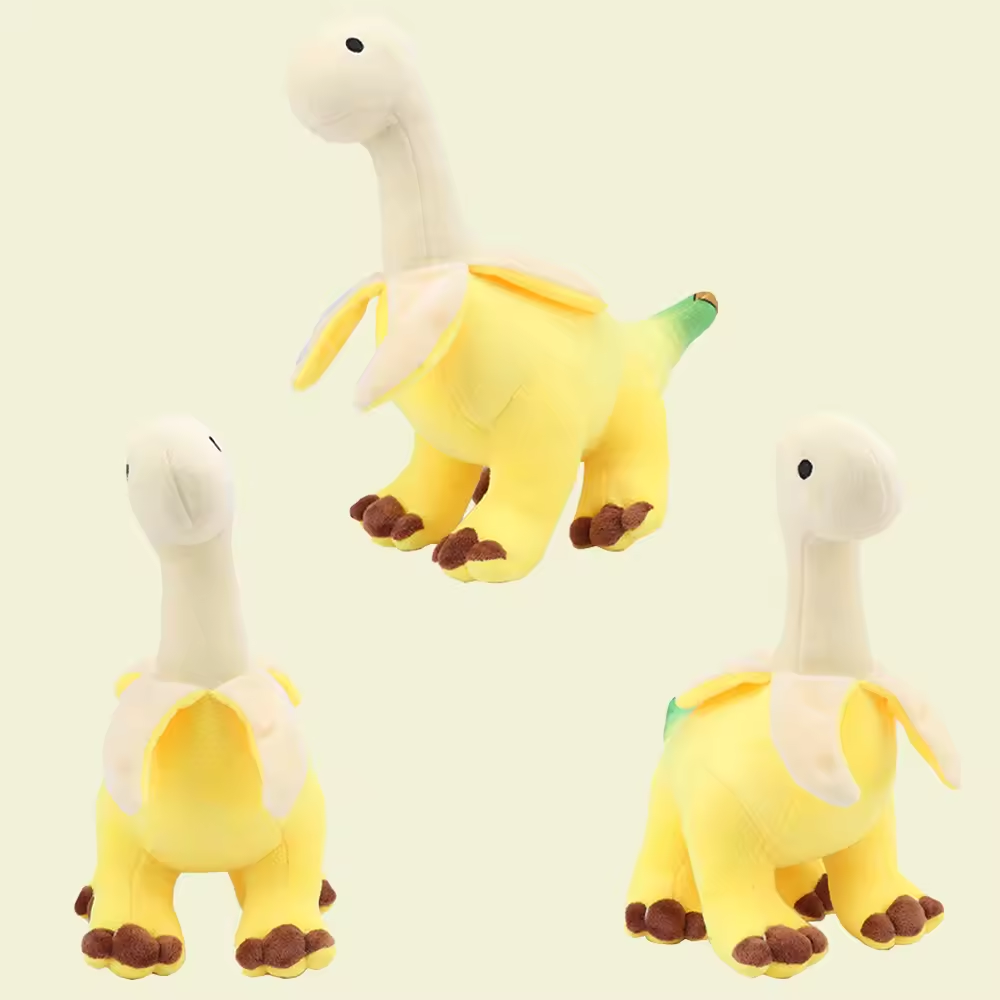 Adorable Peeled Banana Brontosaurus Plush Toy