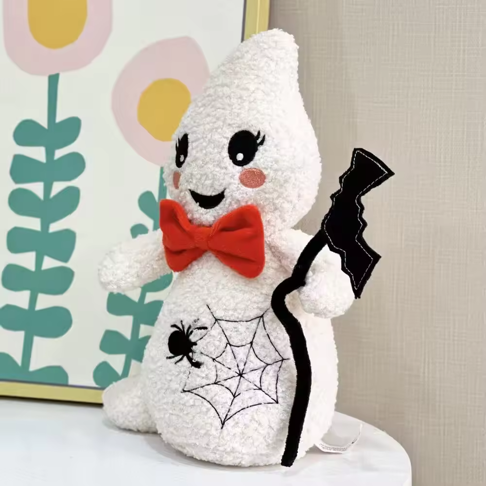 Cute Ghost Red Bow Tie Plush