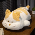 Big Fluffy White & Orange Cat Pillow Plush