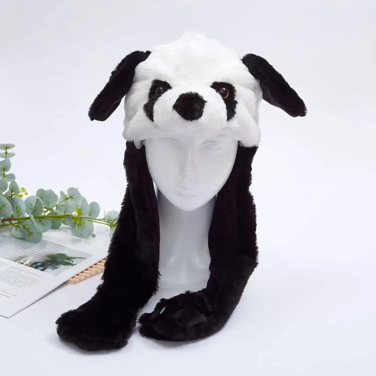 Fluffy Moving Ears Panda Beanie