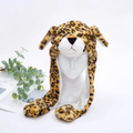 Fluffy Moving Ears Leopard Beanie