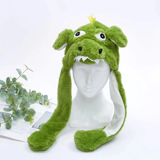 Fluffy Moving Ears Dinosaur Beanie
