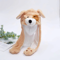 Fluffy Moving Ears Light Brown Bear Beanie
