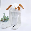Fluffy Moving Ears White Dog Beanie