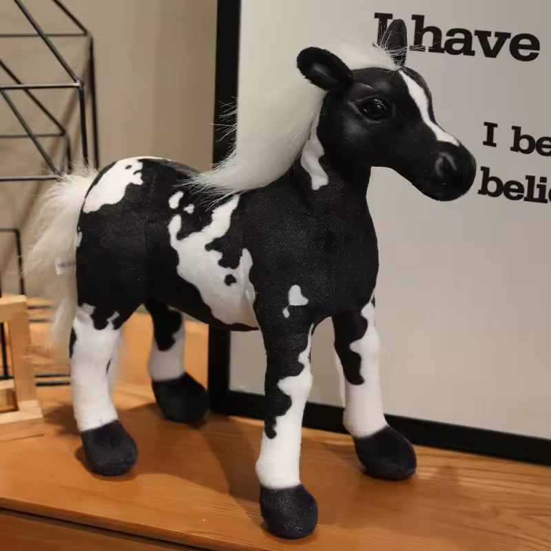 Black & White Big Horse Plush