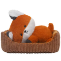 Sleeping Fox With Brown Bed Plush