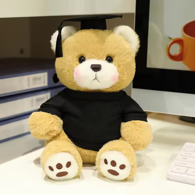 Black Shirt Graduation Bear Plush