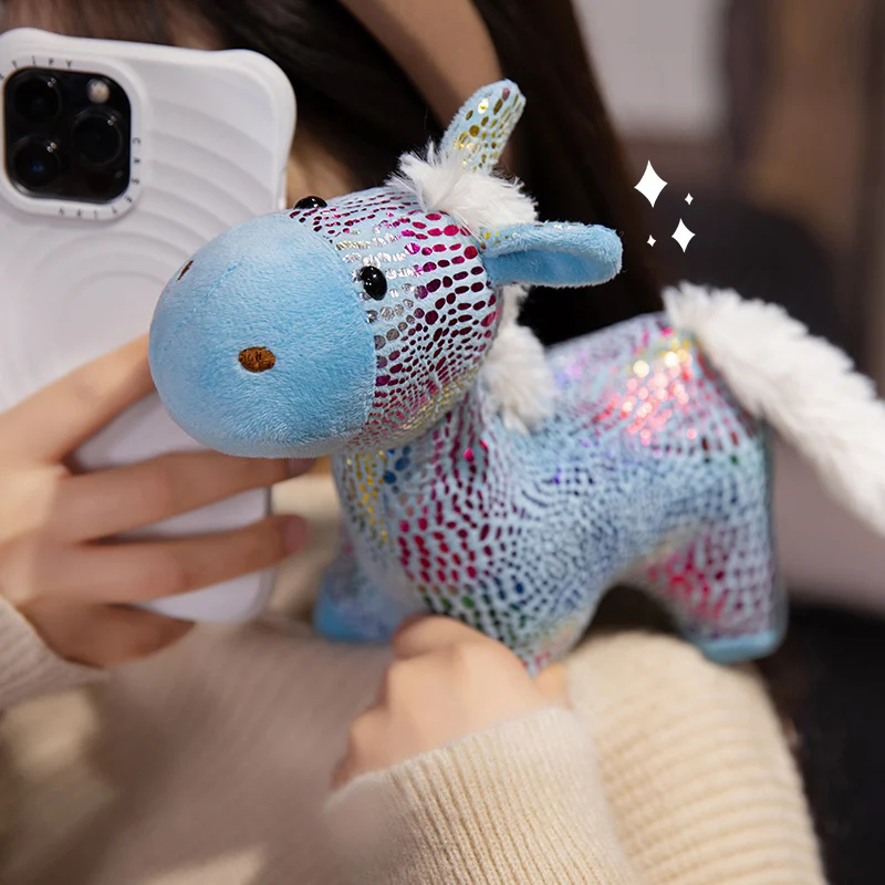 Blue Glittery Horse Plush
