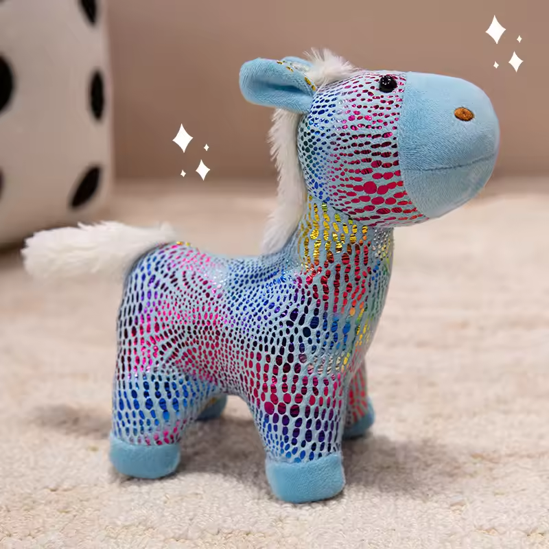 Blue Glittery Horse Plush